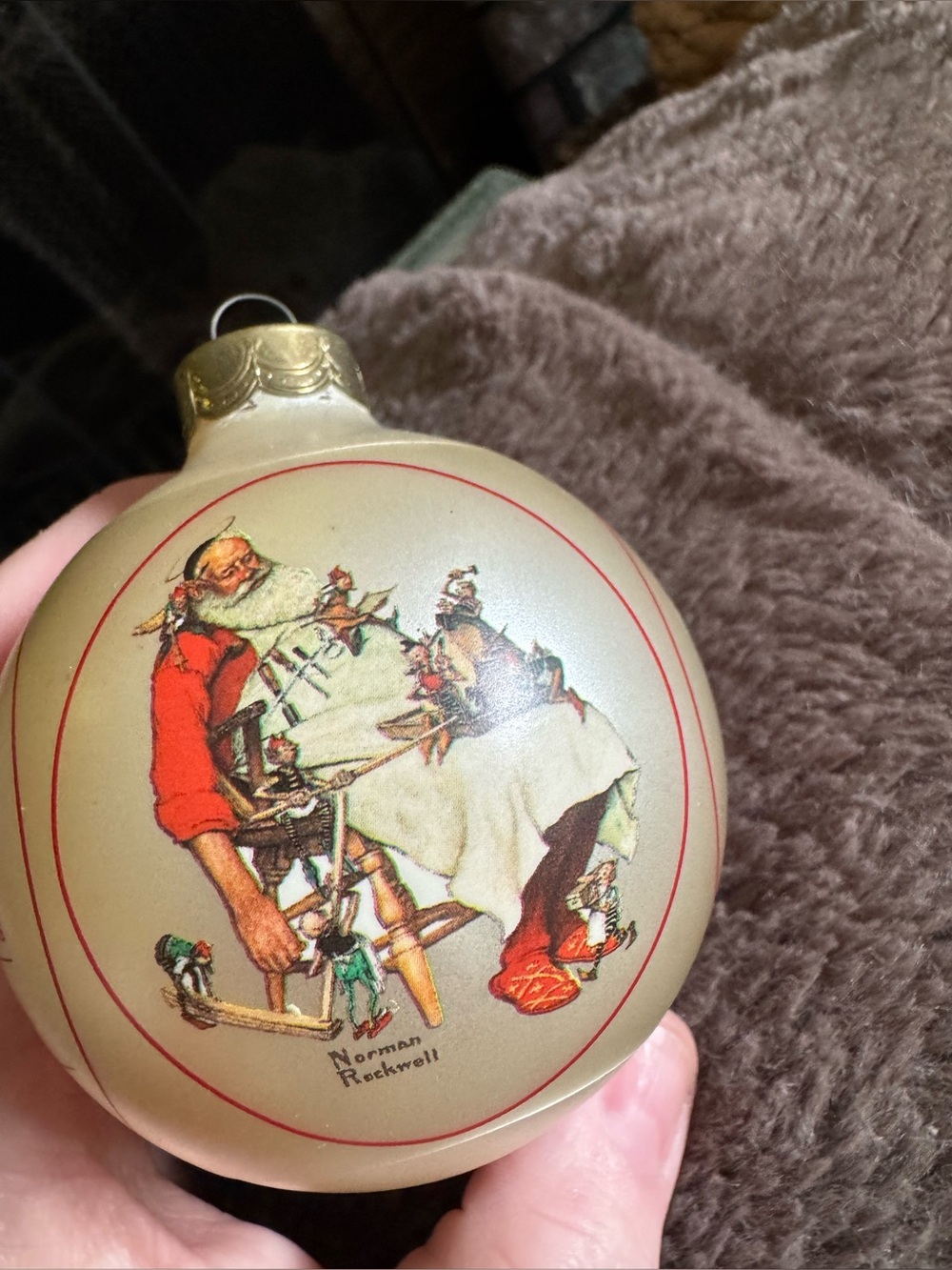 Vintage 1985 Norman Rockwell Holiday Glass Ornament- Hallmark